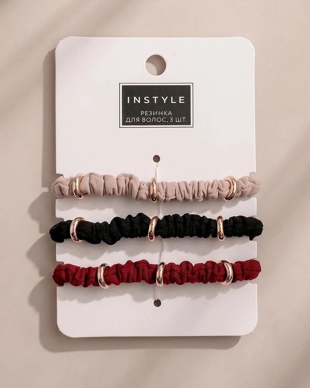 Резинка для волос, INSTYLE, 3 шт., в ассортименте