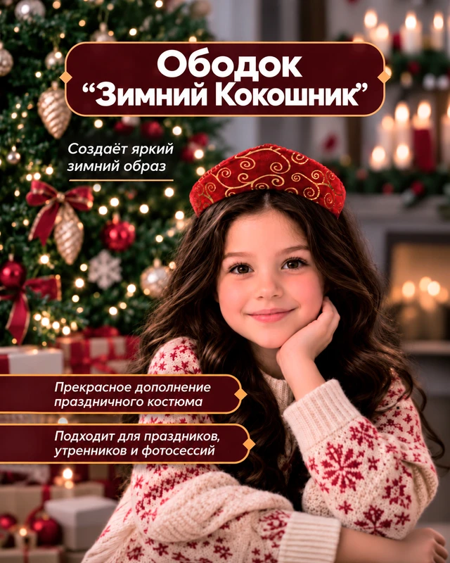 Ободок "Зимний Кокошник", в ассортименте