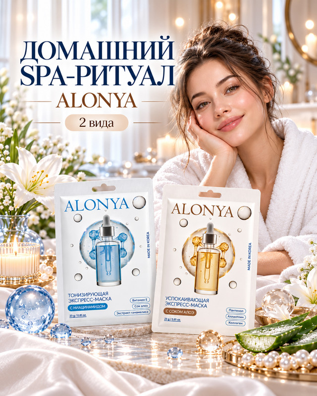 Экспресс-маска для лица "ALONYA", 23 г, в ассортименте