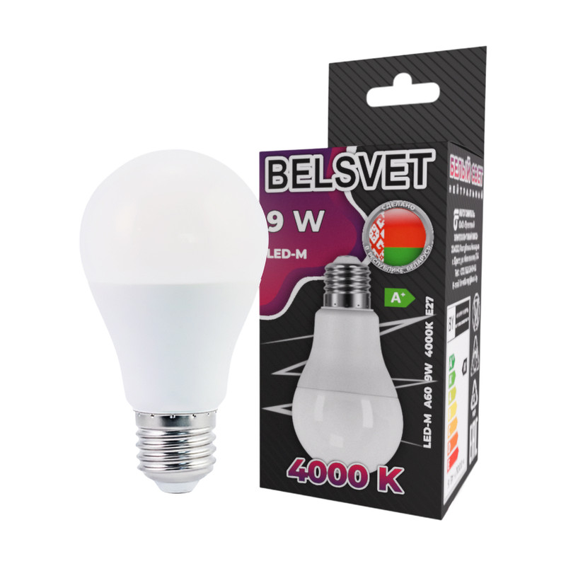 Лампа светодиодная LED-M A60, 9 Вт, Belsvet