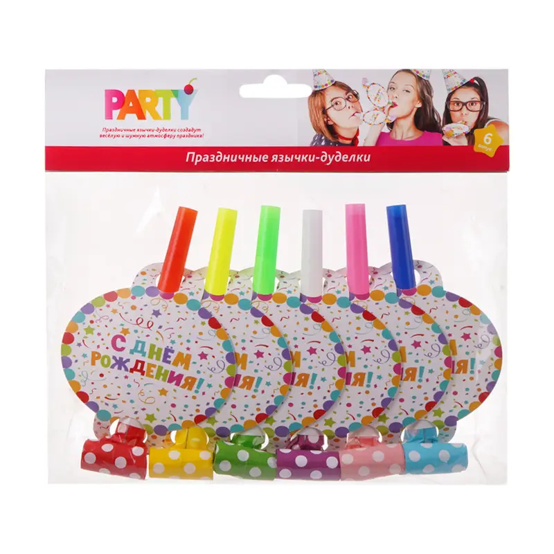 Праздничные язычки-дуделки, Party, 6 шт.