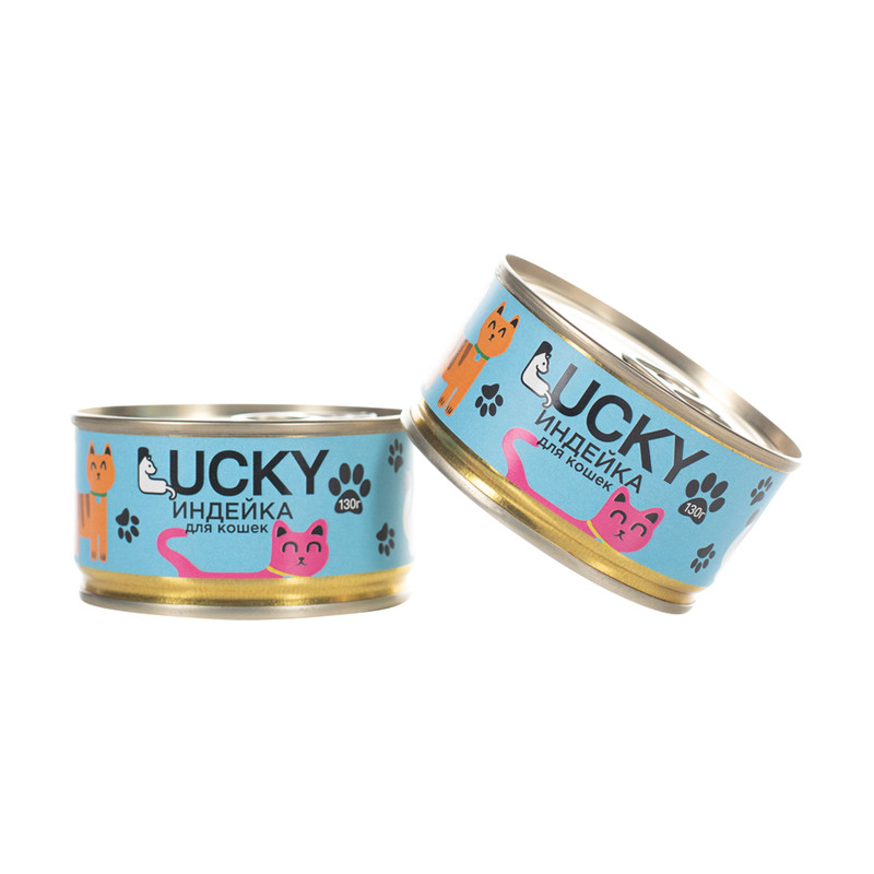Консерва, Lucky, для кошек, индейка, 130 г, АП