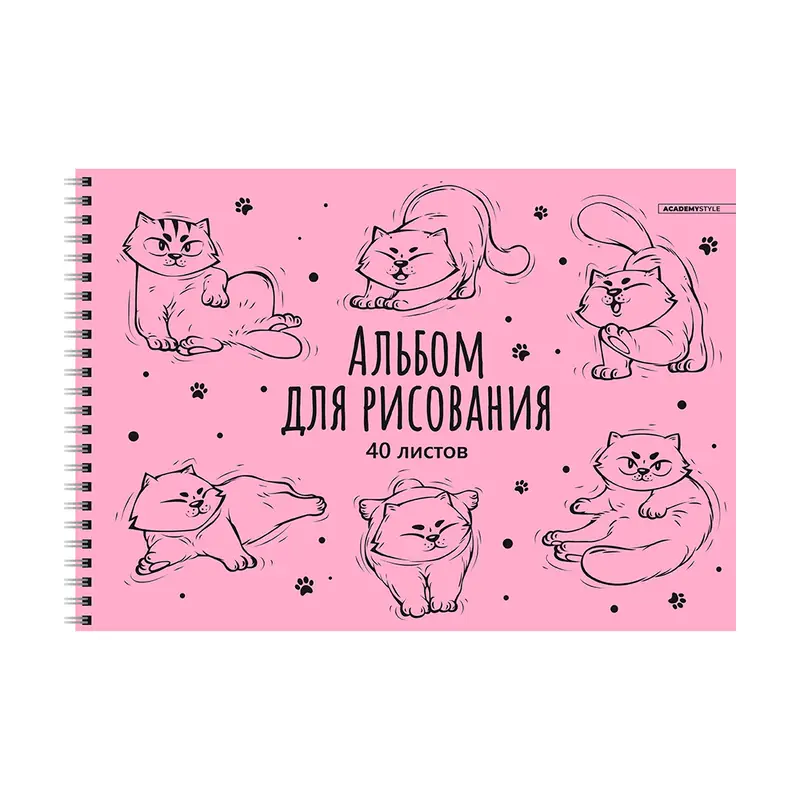 Альбом, 40 листов, в ассортименте