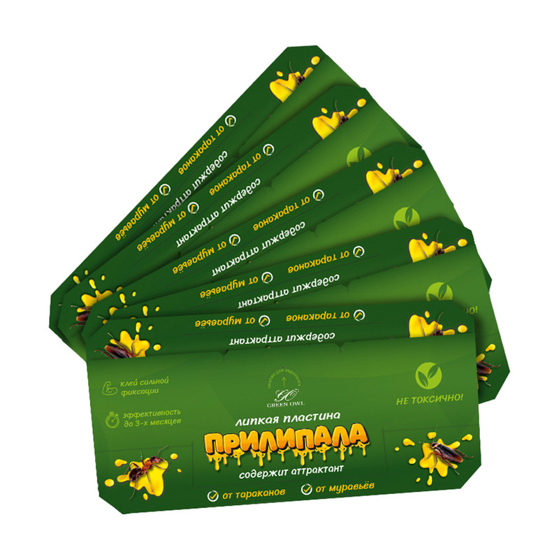 Средство для отлова насекомых "Прилипала", GreenOwl, 5 шт.