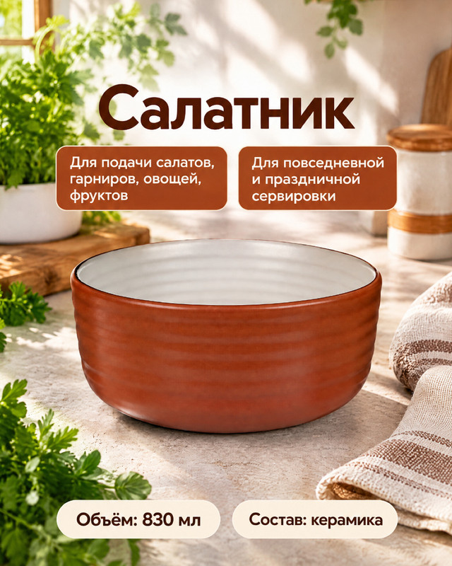 Салатник, O’Kitchen, 830 мл, в ассортименте