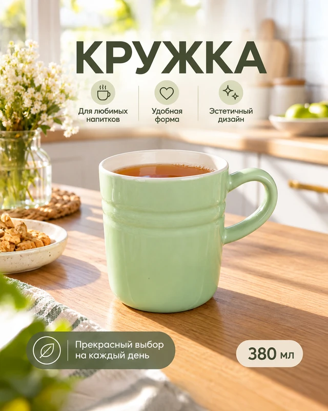 Кружка, O'Kitchen, 380 мл, в ассортименте