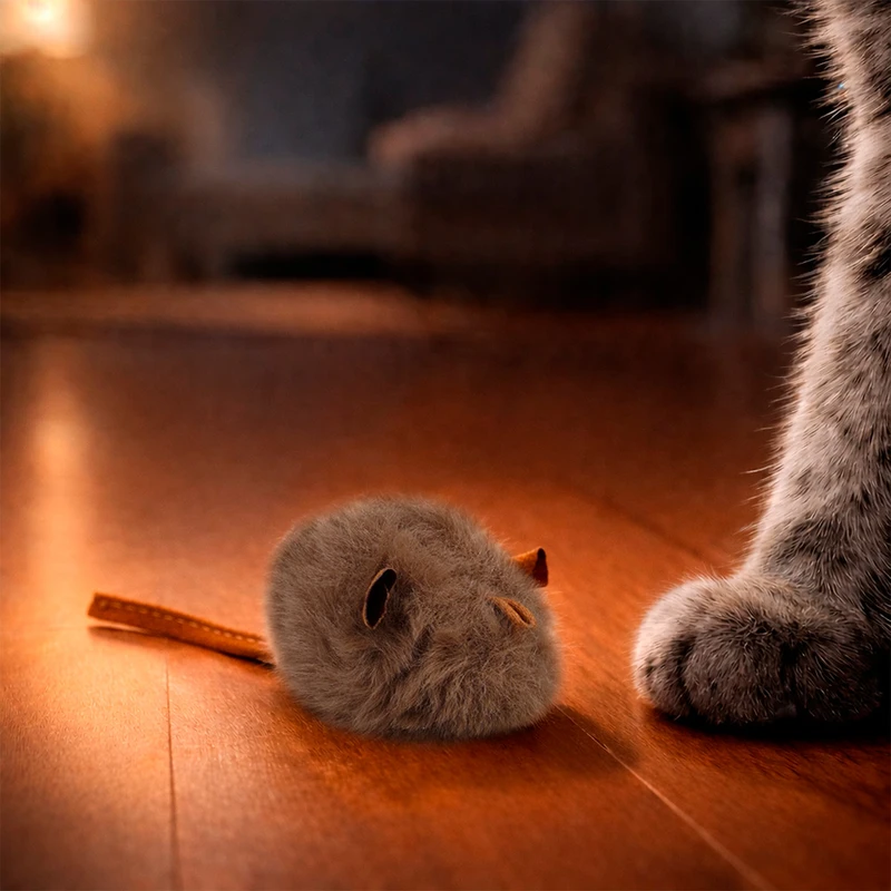 Игрушка для кошек "Мышка со звуком", Pet Club, 14х4 см, в ассортименте