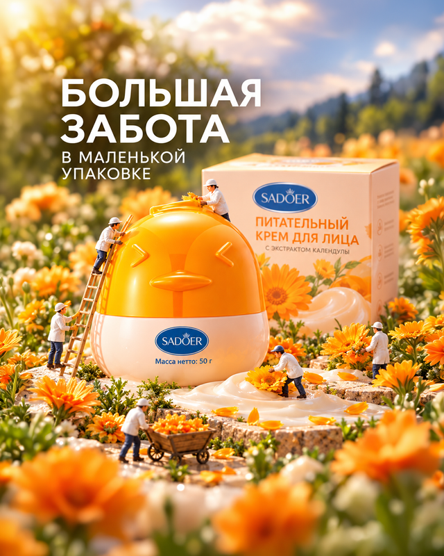 Крем для лица питательный, SADOER, 50 г