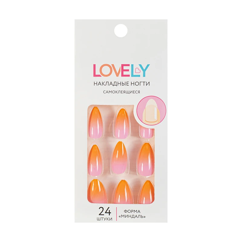 Набор накладных самоклеящихся ногтей, Lovely, 24 шт., в ассортименте