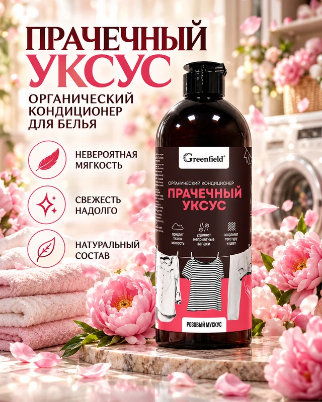 Прачечный уксус, Greenfield, 750 мл, в ассортименте