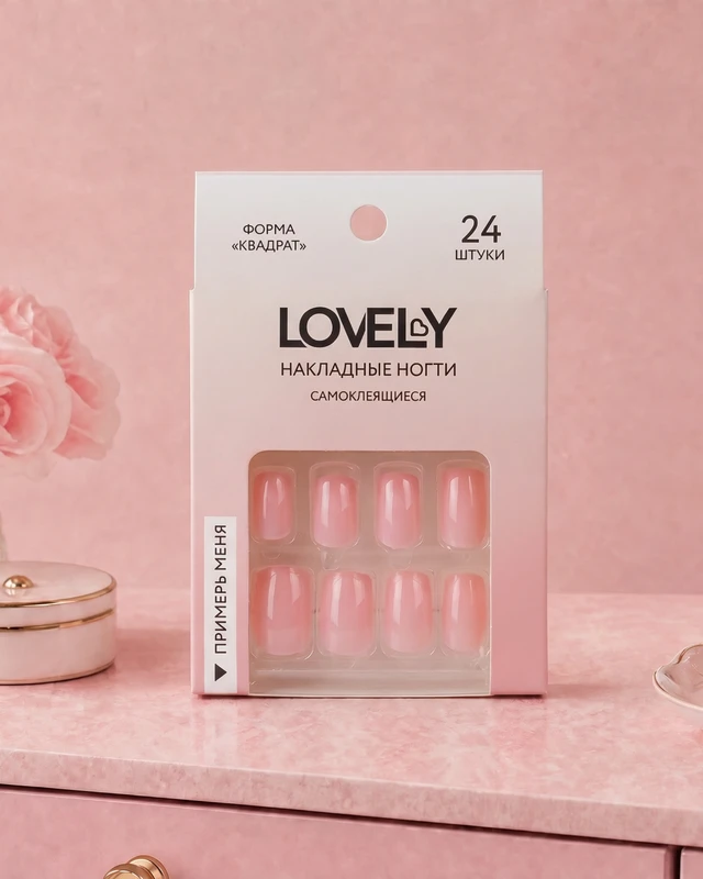 Набор накладных самоклеящихся ногтей, Lovely, 24 шт., в ассортименте