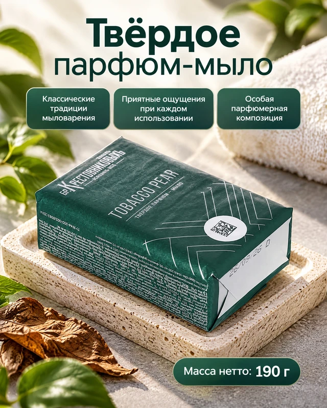 Твёрдое парфюм-мыло, Завод Братьев Крестовниковых, 190 г, в ассортименте