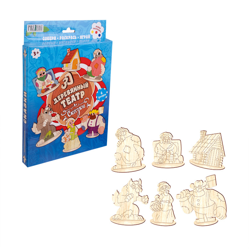 Игровой набор "3D деревянный театр "Сказки", в ассортименте