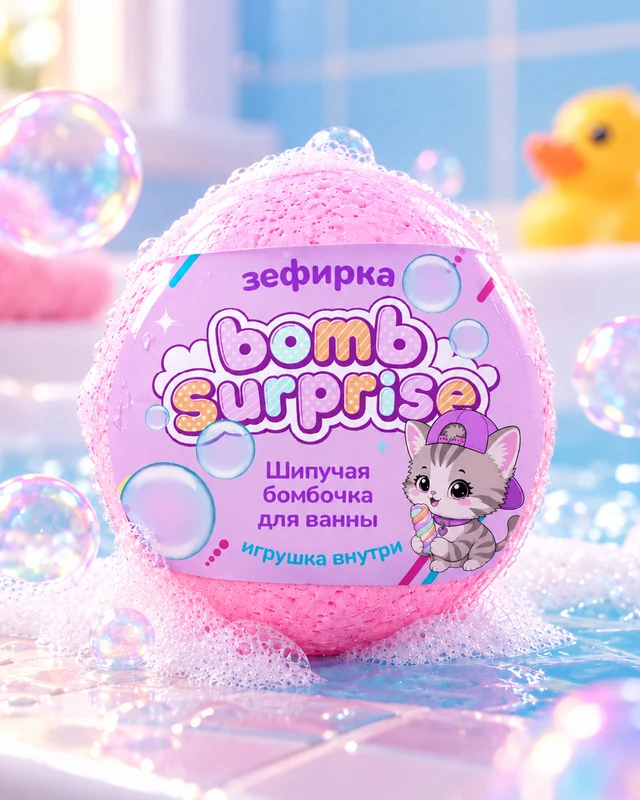 Бомбочка для ванны с игрушкой, BOMB SURPRISE, 115 г, в ассортименте