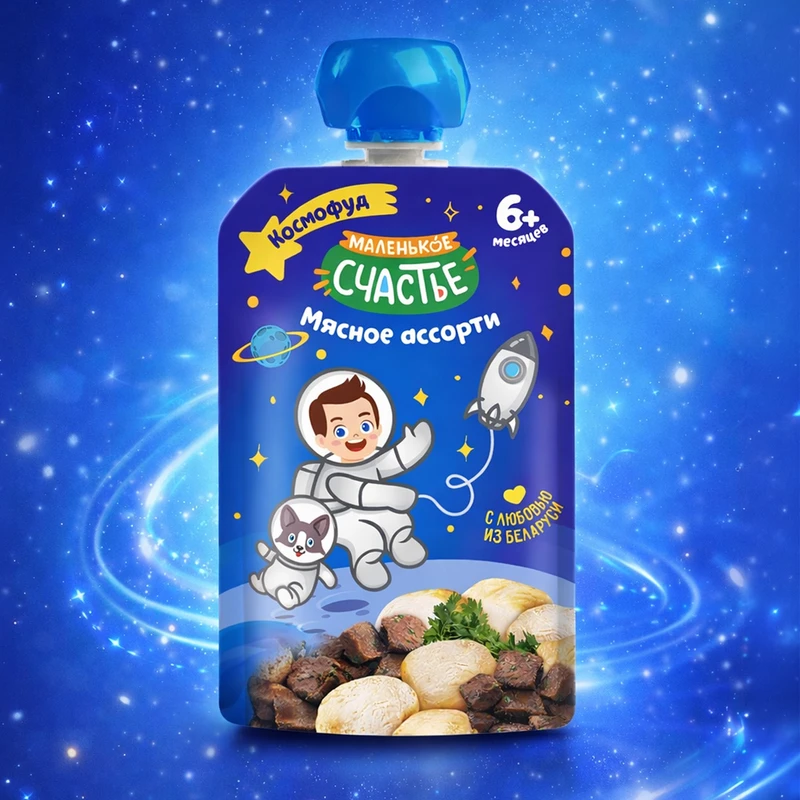Пюре, Маленькое счастье, мясное ассорти, 80 г
