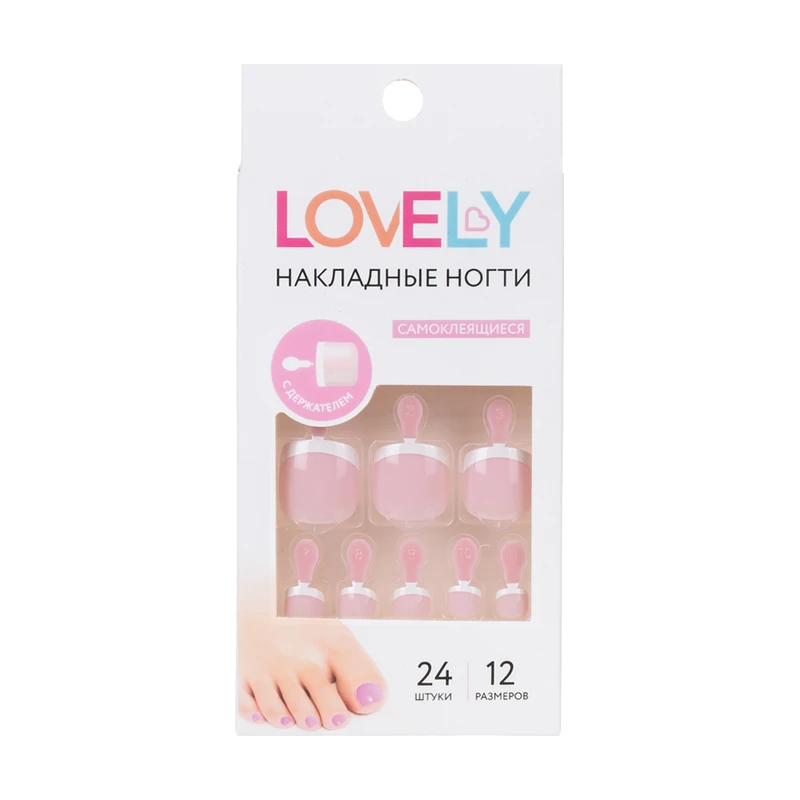 Набор накладных самоклеящиеся ногтей, Lovely, 24 шт., в ассортименте