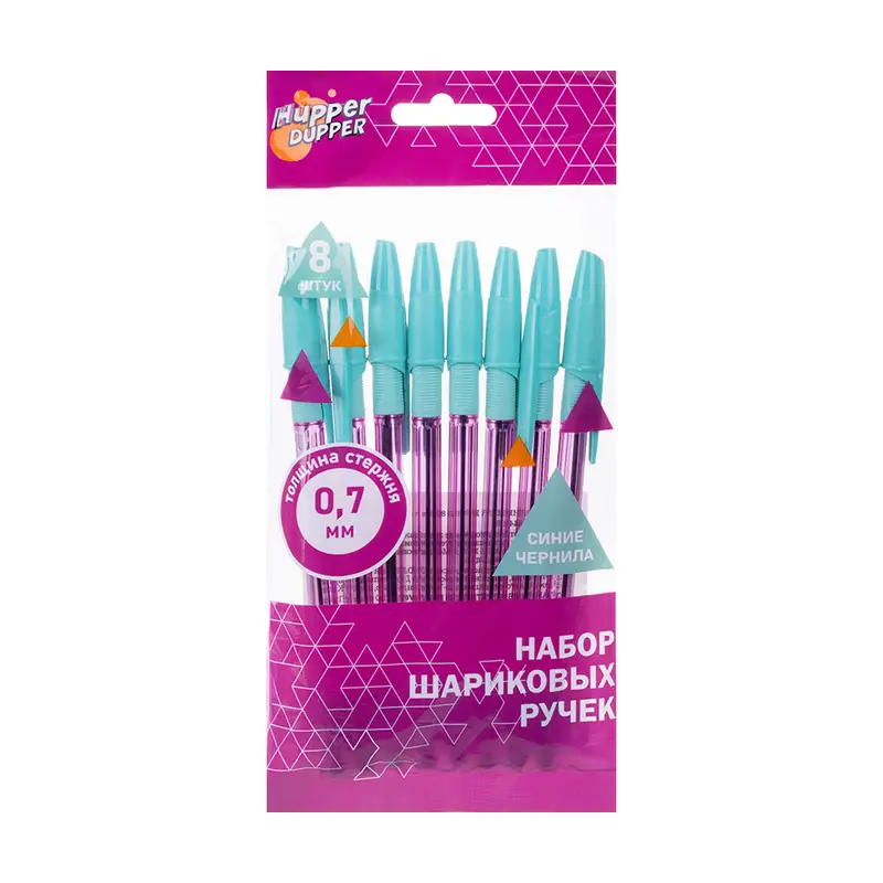 Набор шариковых ручек, Hupper Dupper, 8 шт., в ассортименте