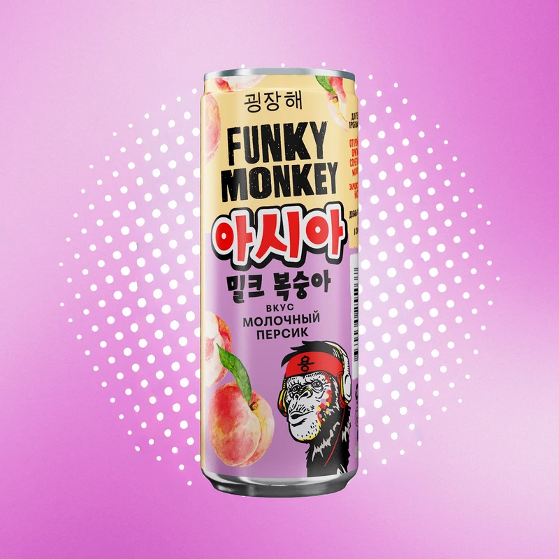 Напиток газированный, Funky Monkey, безалкогольный, 0,33 л, в ассортименте