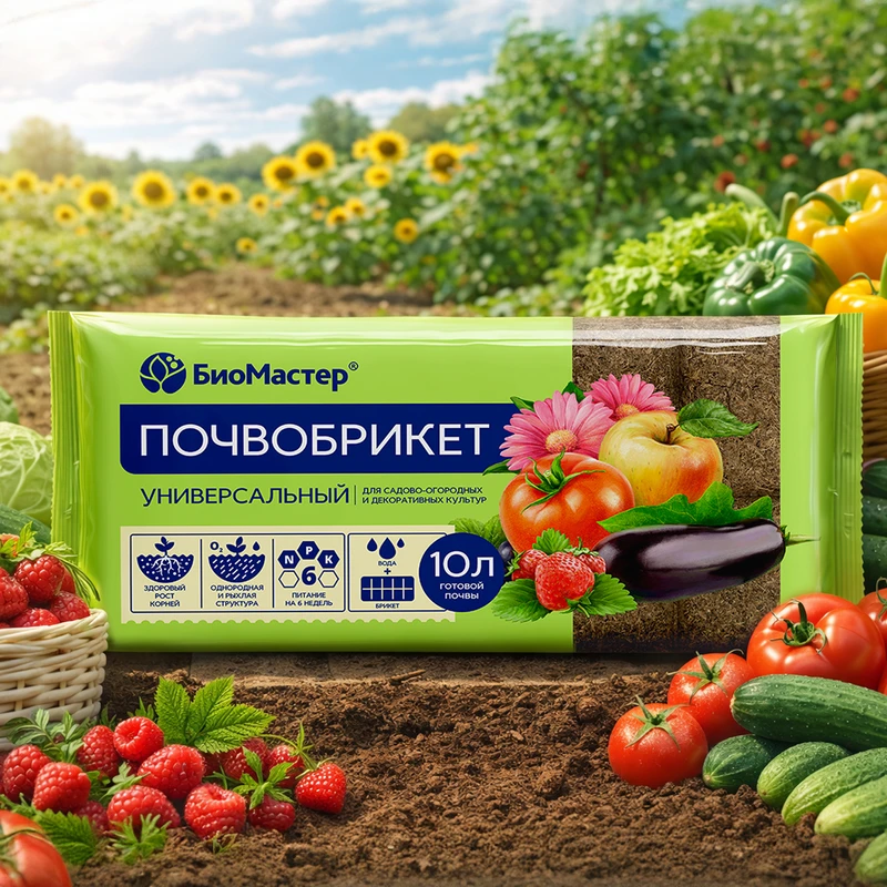 Почвобрикет "Универсальный", Биомастер, 10 л