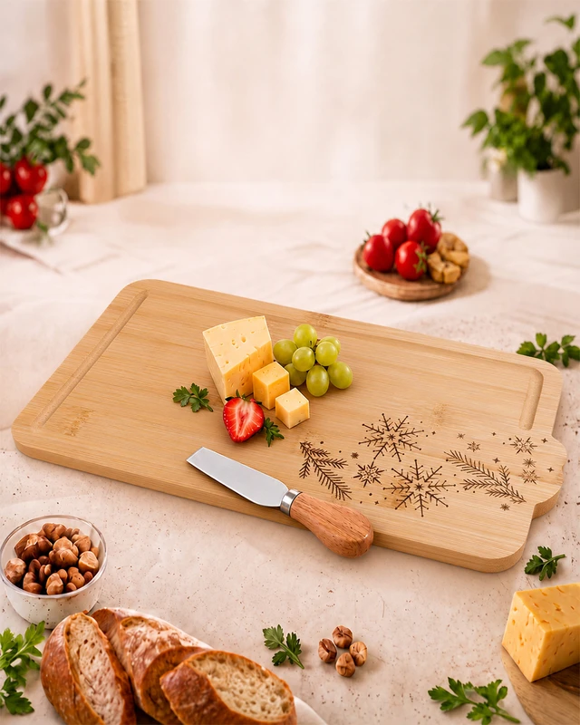 Доска разделочная, O'Kitchen, 31,5х15 см, с ножом для сыра, 12,5 см, в ассортименте