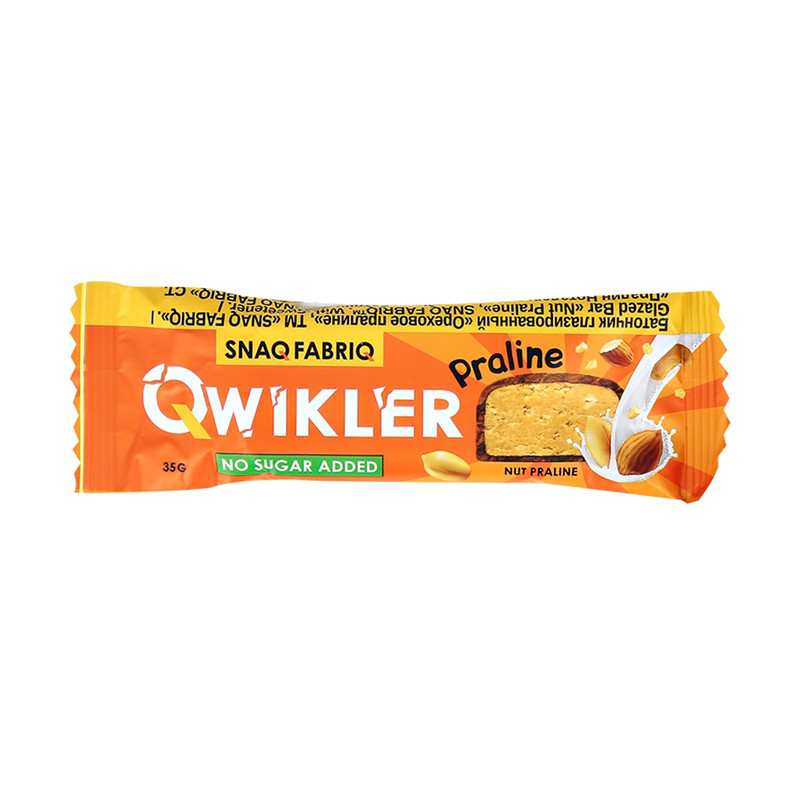 Протеиновый батончик "QWIKLER", SNAQ FABRIQ, ореховое пралине, 35 г