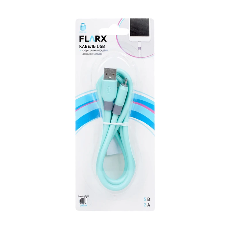 Кабель USB, FLARX, 100 см, в ассортименте