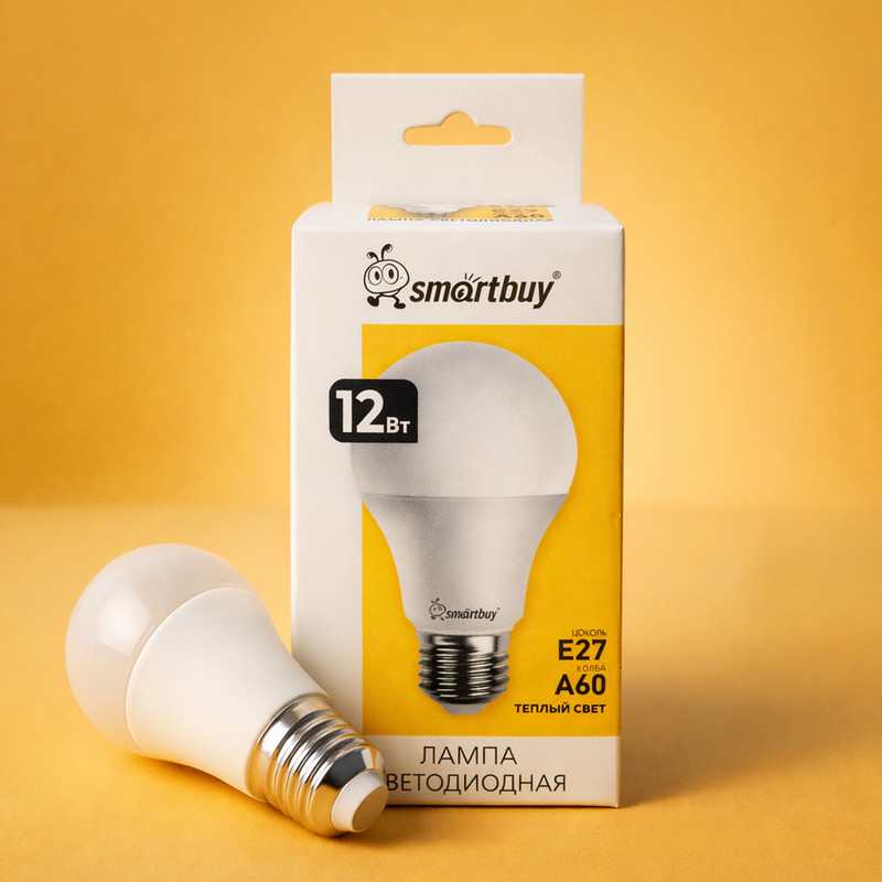 Лампа светодиодная, Smartbuy, E27, А60, 12 Вт