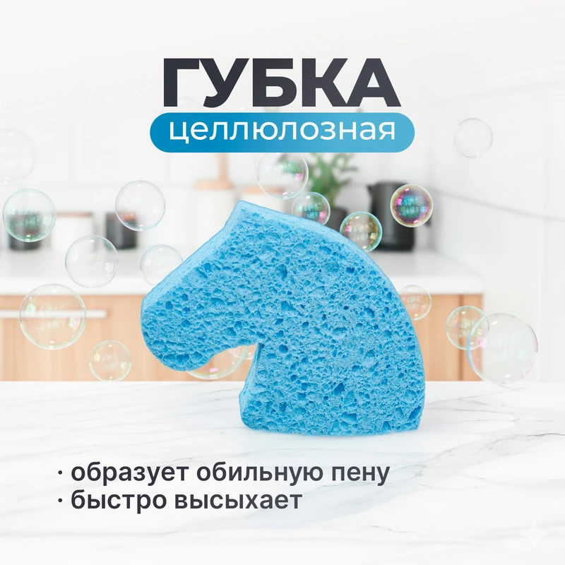 Губка целлюлозная, BonHome, в ассортименте
