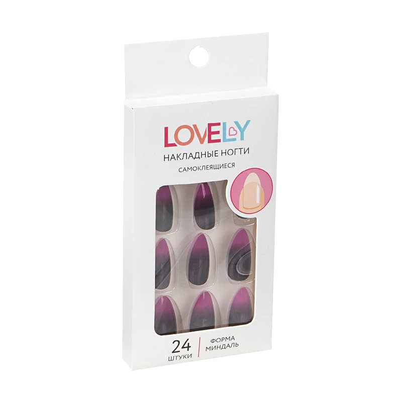 Набор накладных самоклеящихся ногтей, Lovely, 24 шт., в ассортименте