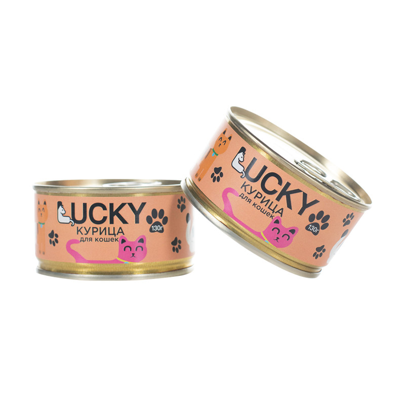 Консерва, Lucky, для кошек, курица, 130 г, АП