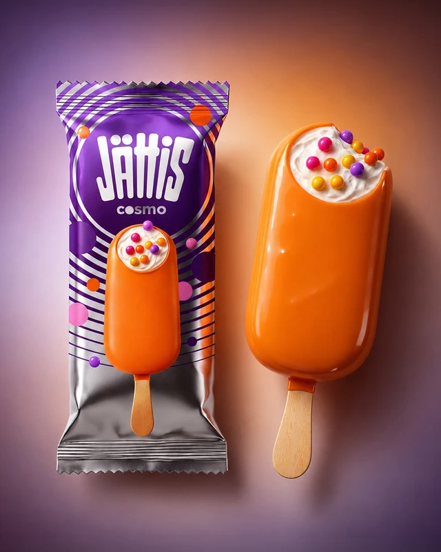 Мороженое эскимо "Cosmo", Jattis, ваниль, с рисовыми шариками, 70 г