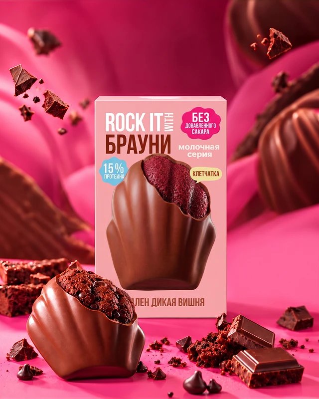 Бисквит протеиновый "Брауни мадлен", ROCK IT WITH, 30 г, в ассортименте
