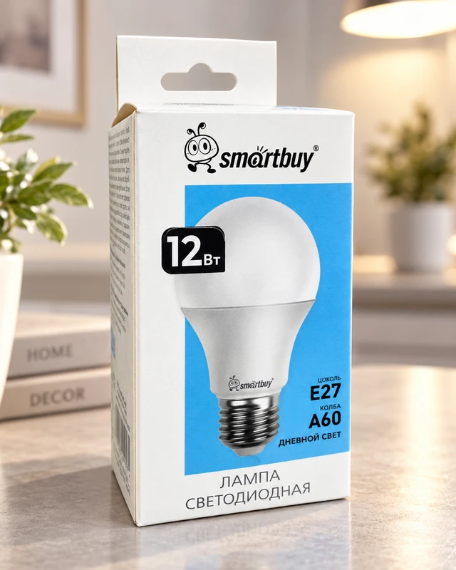 Лампа светодиодная, Smartbuy, E27, А60, 12 Вт