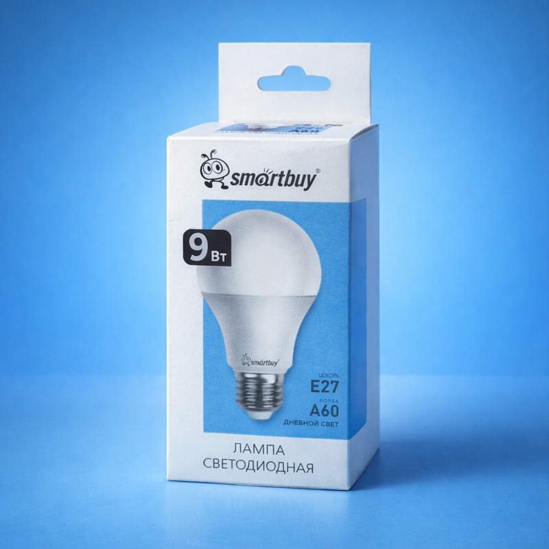 Лампа светодиодная, Smartbuy, E27, А60, 9 Вт