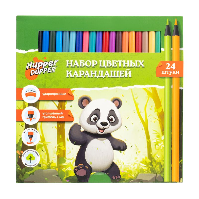 Набор цветных карандашей, Hupper Dupper, 24 шт., в ассортименте