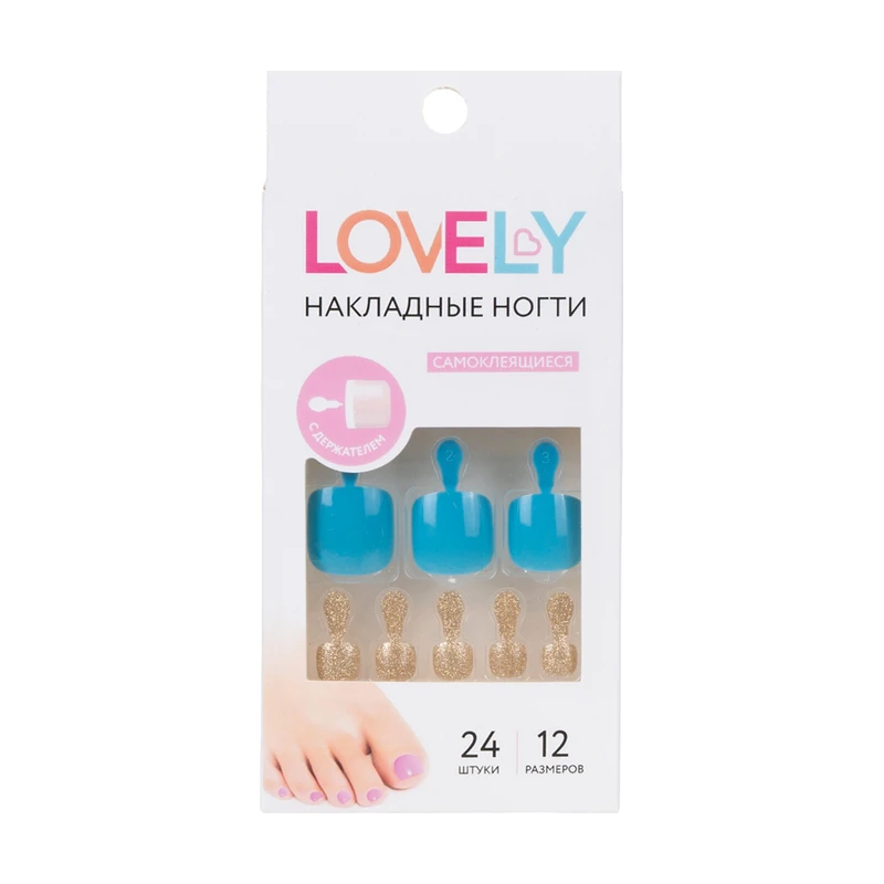 Набор накладных самоклеящиеся ногтей, Lovely, 24 шт., в ассортименте