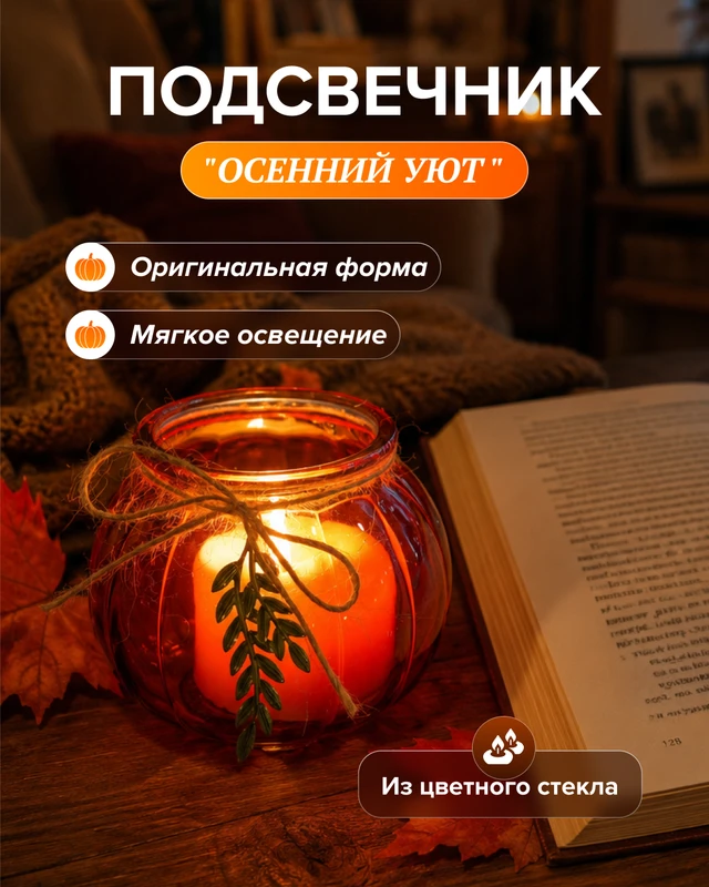 Подсвечник "Осенний уют", в ассортименте