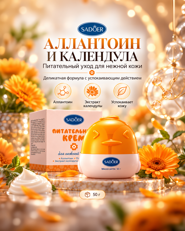 Крем для лица питательный, SADOER, 50 г