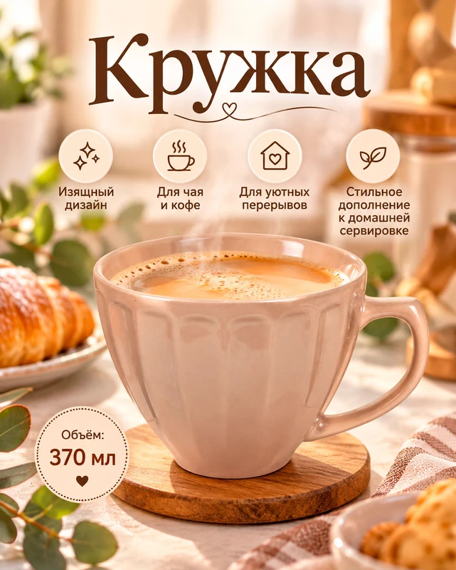 Кружка, O’Kitchen, 370 мл, в ассортименте