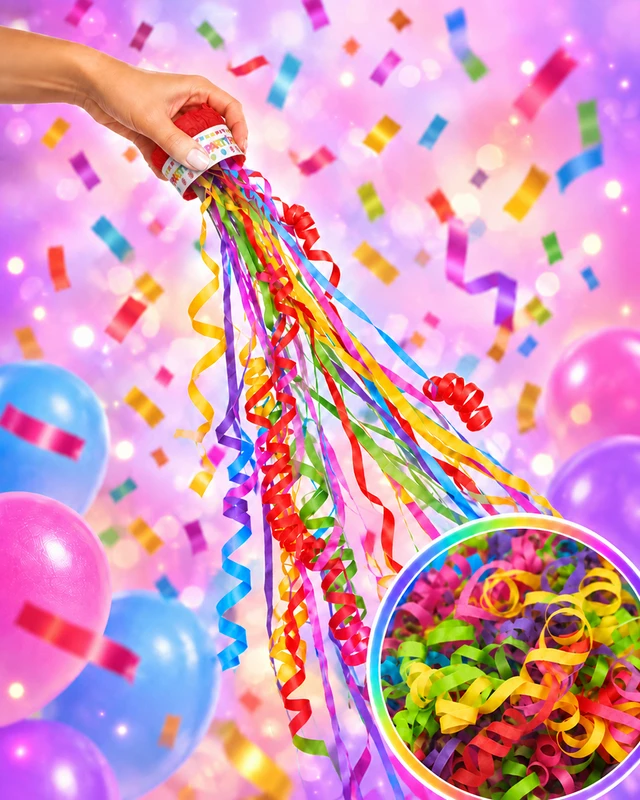 Бумажный серпантин. Мусора нет, PARTY, 4 шт., в ассортименте