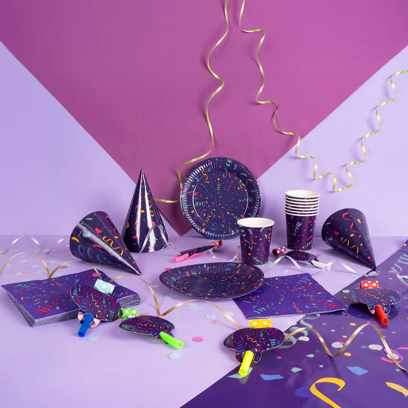 Стаканы бумажные праздничные, PARTY, 8 шт., в ассортименте