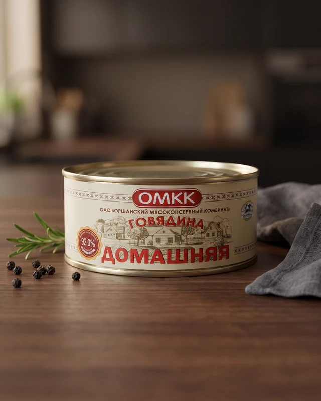 Консервы мясные рубленые "Говядина Домашняя", Оршанский мясокомбинат, 325 г
