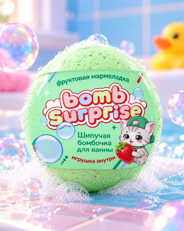 Бомбочка для ванны с игрушкой, BOMB SURPRISE, 115 г, в ассортименте