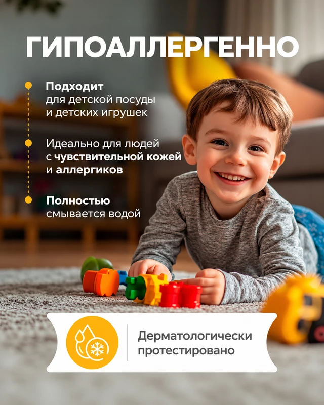 Гипоаллергенный гель для посуды, SYNERGETIC, 900 мл, в ассортименте
