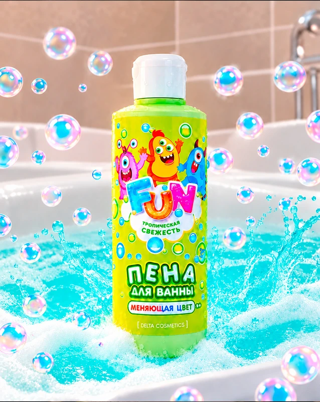 Пена для ванны детская "FUN", Delta Cosmetics, 400 мл, в ассортименте