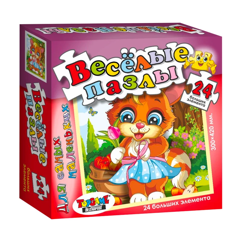 Пазл "Весёлые пазлы", Topgame, 24 элемента, в ассортименте