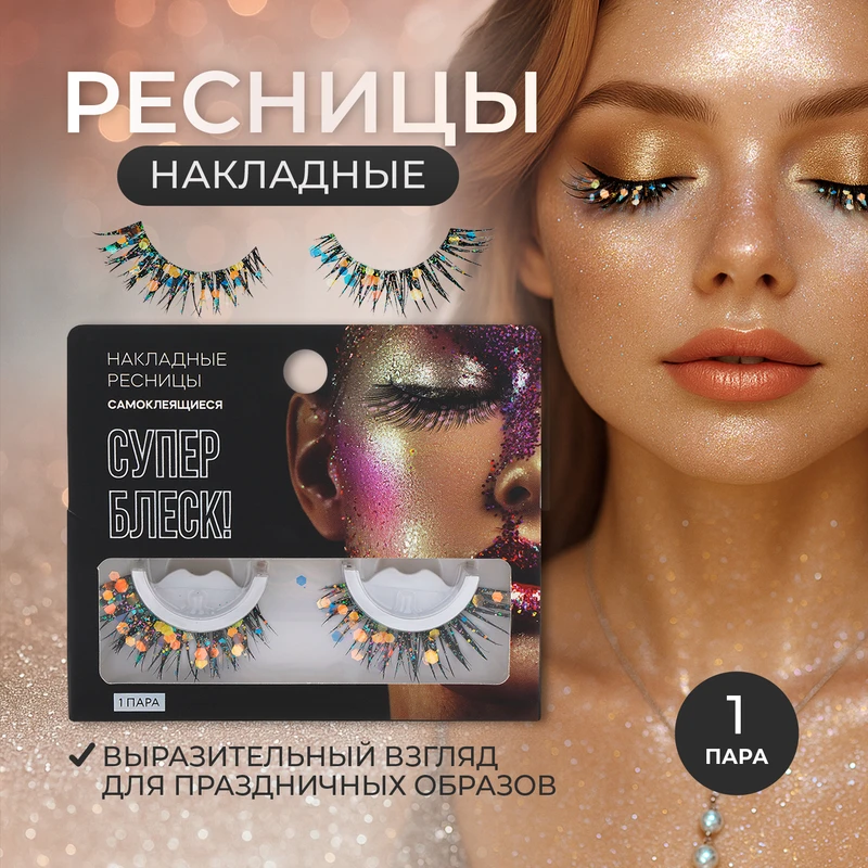 Накладные ресницы, самоклеящиеся, 1 пара, в ассортименте
