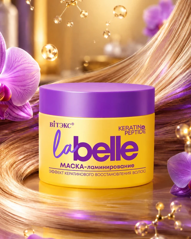 Маска-ламинирование "La Belle", ВИТЭКС, кератин + пептиды, 300 мл