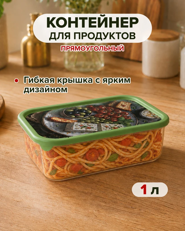 Контейнер для продуктов прямоугольный, Sugar&Spice, 1 л, в ассортименте
