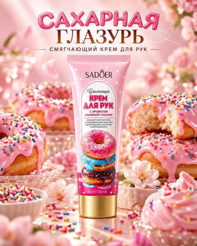 Крем для рук, SADOER, 80 г, в ассортименте